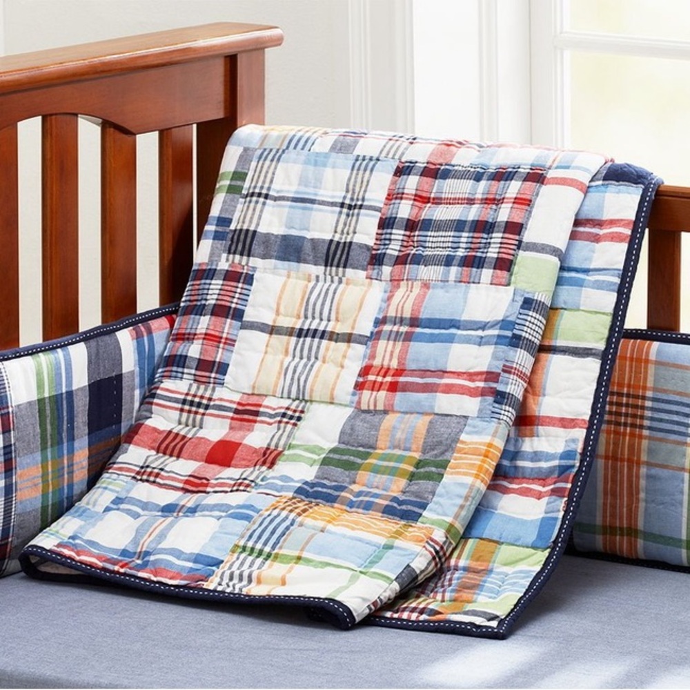 Pottery Barn Kids Madras Crib Quilt